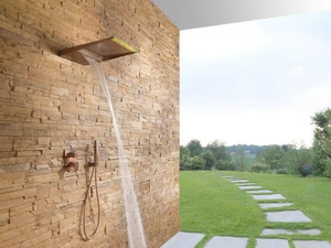 MENHIR - Wall-mounted brass waterfall shower with anti-lime system _ Tender rain